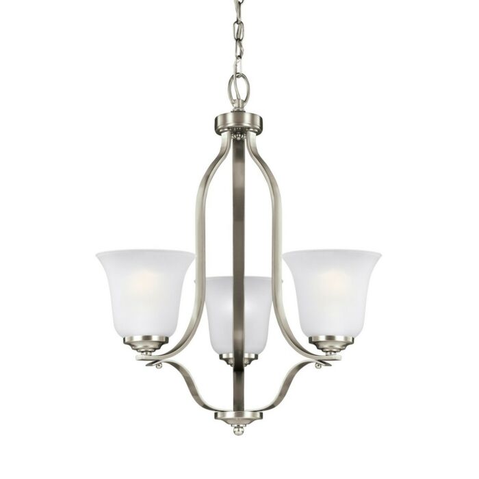 Sea Gull Emmons 3 Light Chandelier in Brushed Nickel