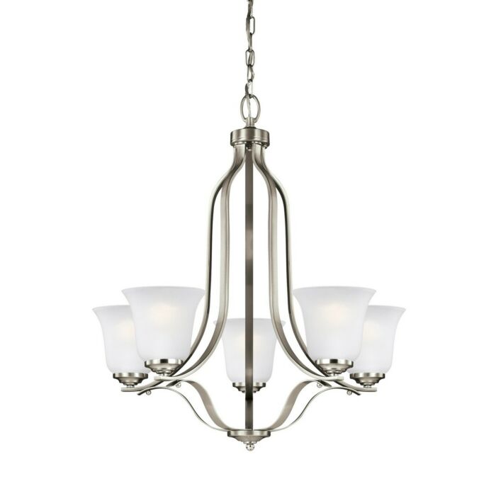 Sea Gull Emmons 5 Light Chandelier in Brushed Nickel
