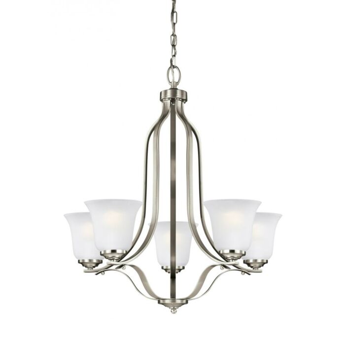 Sea Gull Emmons 5 Light Chandelier in Brushed Nickel