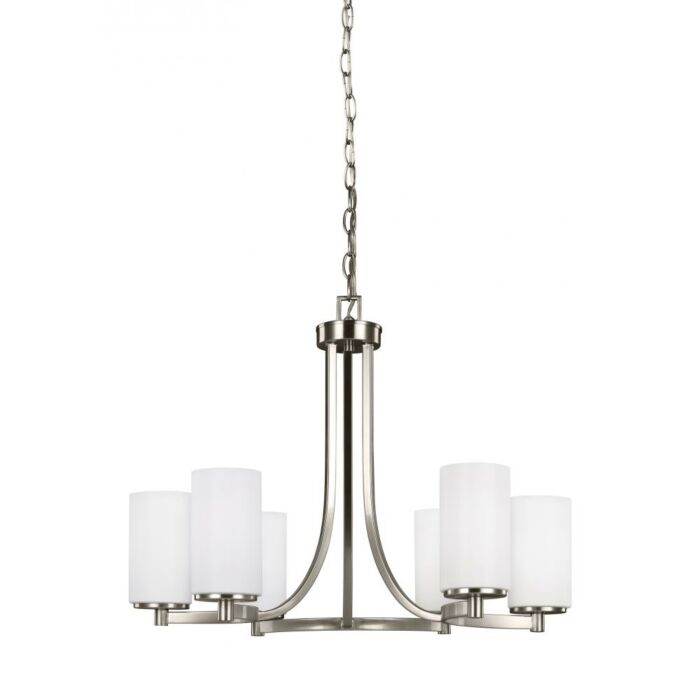 Sea Gull Hettinger 6 Light Chandelier in Brushed Nickel