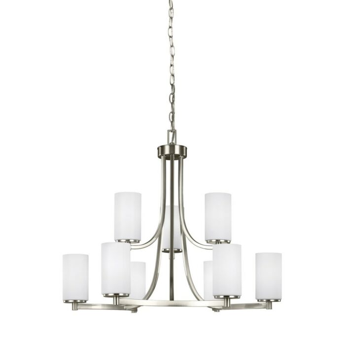 Sea Gull Hettinger 9 Light Chandelier in Brushed Nickel