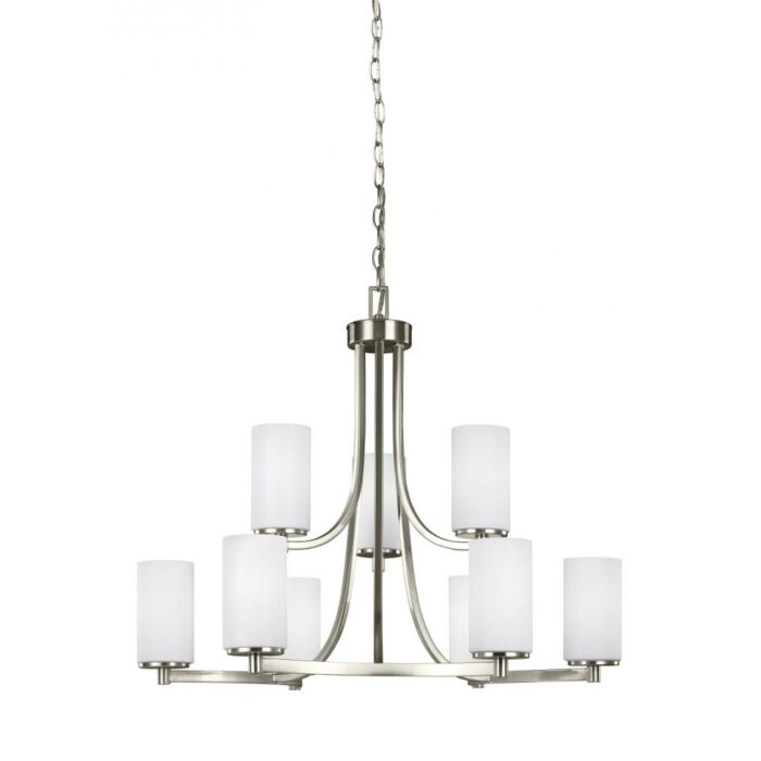 Sea Gull Hettinger 9 Light Chandelier in Brushed Nickel