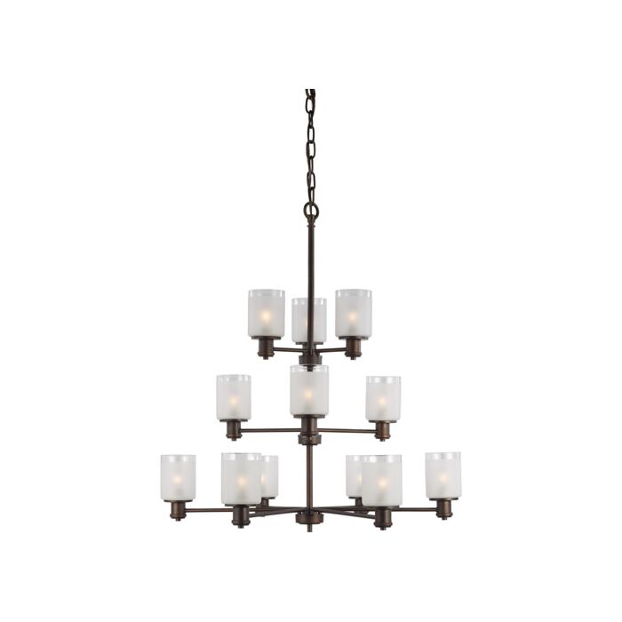 Sea Gull Norwood 12 Light Transitional Chandelier in Bronze