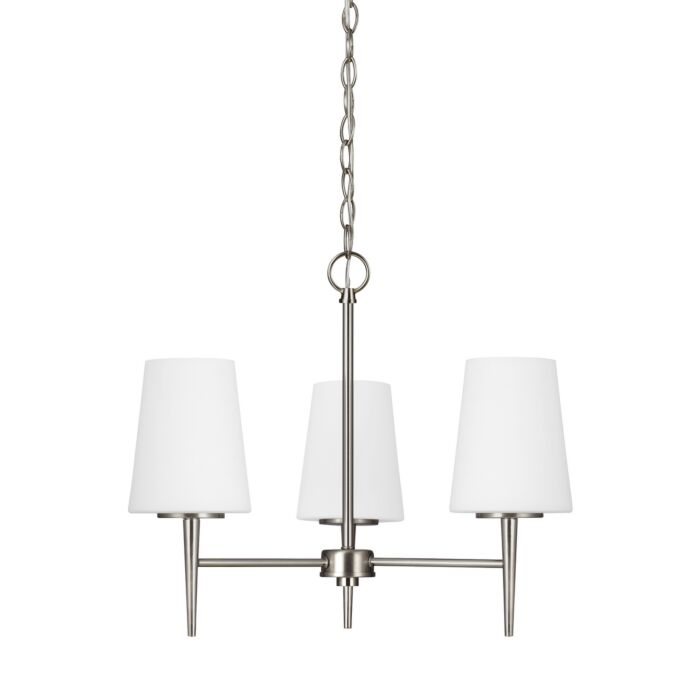 Sea Gull Driscoll 3 Light Chandelier in Brushed Nickel