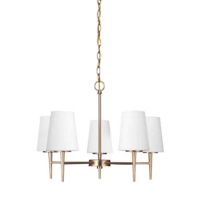 Sea Gull Driscoll 5 Light Chandelier in Satin Brass