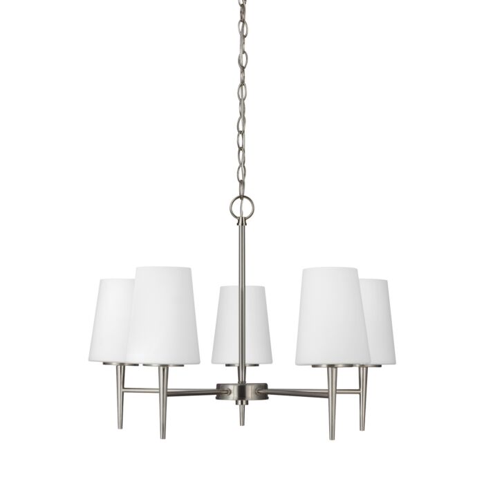 Sea Gull Driscoll 5 Light Chandelier in Brushed Nickel