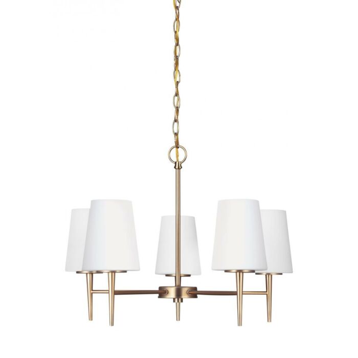 Sea Gull Driscoll 5 Light Chandelier in Satin Brass