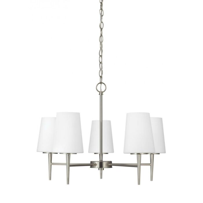 Sea Gull Driscoll 5 Light Chandelier in Brushed Nickel