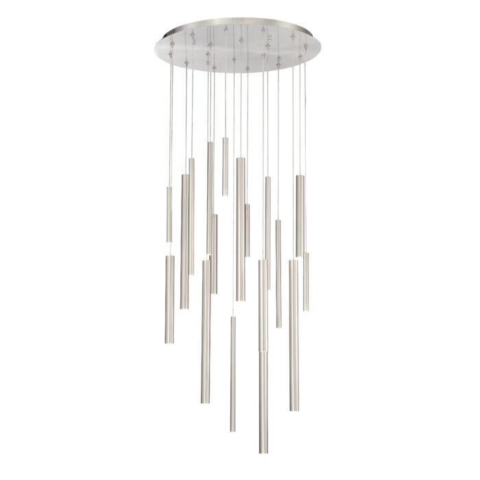 Eurofase Santana 18 Light Chandelier in Brushed Nickel
