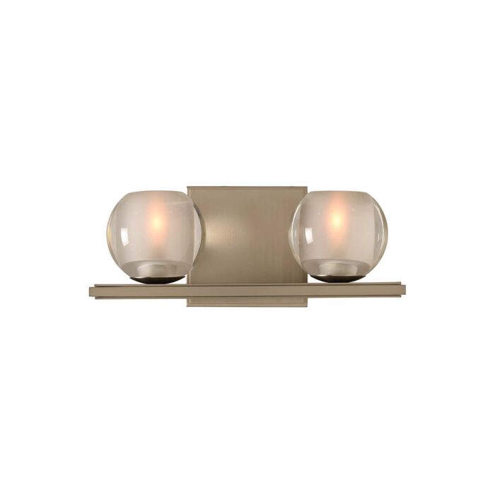 Kalco Corona 2 Light Bathroom Vanity Light in Satin Nickel