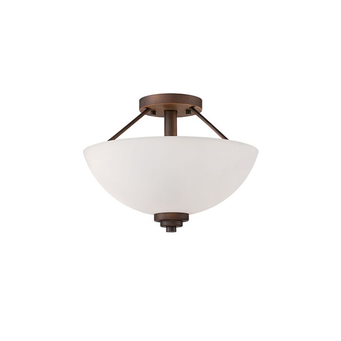 Millennium Durham 2 Light Semi Flush Ceiling Light in Rubbed Bronze