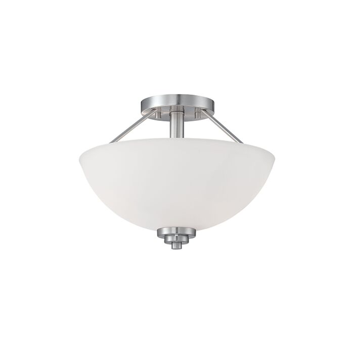 Millennium Lighting Durham 2 Light Semi Flush in Satin Nickel