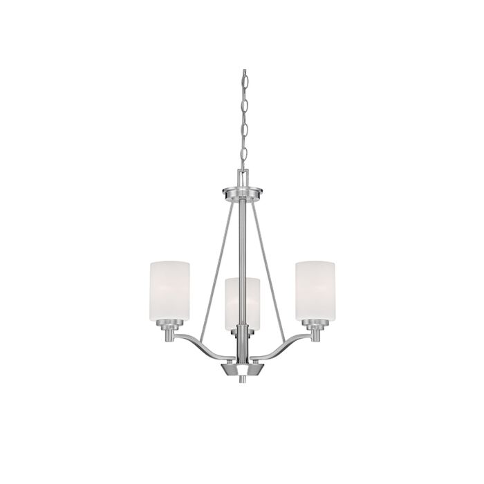 Millennium Lighting Durham 3 Light Chandelier in Satin Nickel