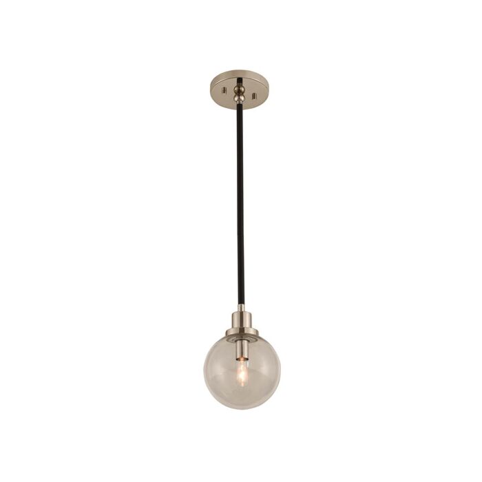 Kalco Cameo Mini Pendant in Matte Black Finish With Nickel Accents