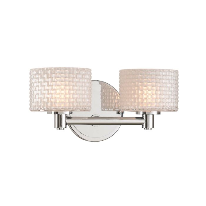 Kalco Willow 2 Light 12 Inch Bathroom Vanity Light in Chrome