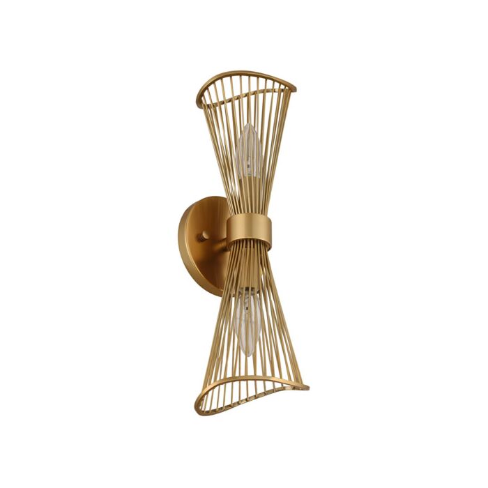 Kalco Aurora 2 Light Wall Sconce in Nordic Brass
