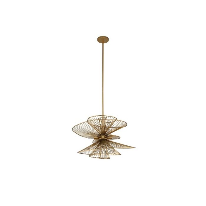 Kalco Aurora 6 Light Pendant Light in Nordic Brass