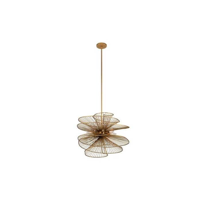 Kalco Aurora 8 Light Pendant Light in Nordic Brass
