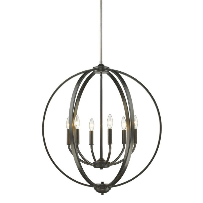 Golden Colson 6 Light Chandelier in Etruscan Bronze