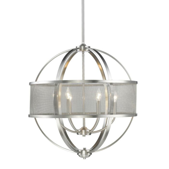 Golden Colson 6 Light Chandelier in Pewter