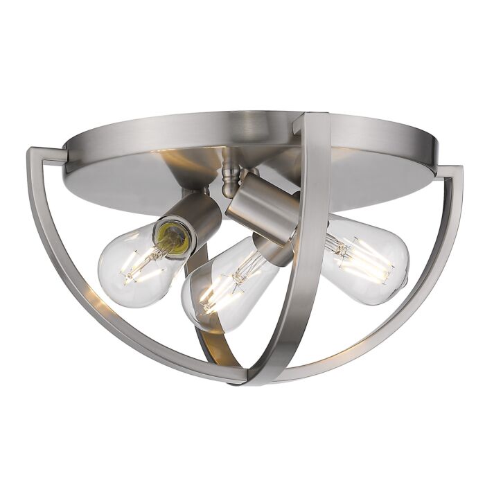 Golden Colson 3 Light 14 Inch Ceiling Light in Pewter