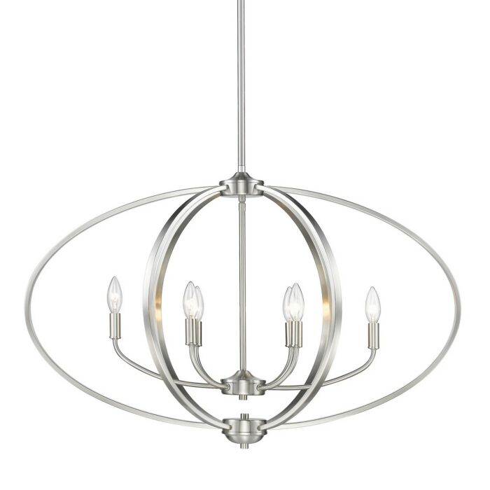 Golden Colson 6 Light 23 Inch Pendant Light in Pewter