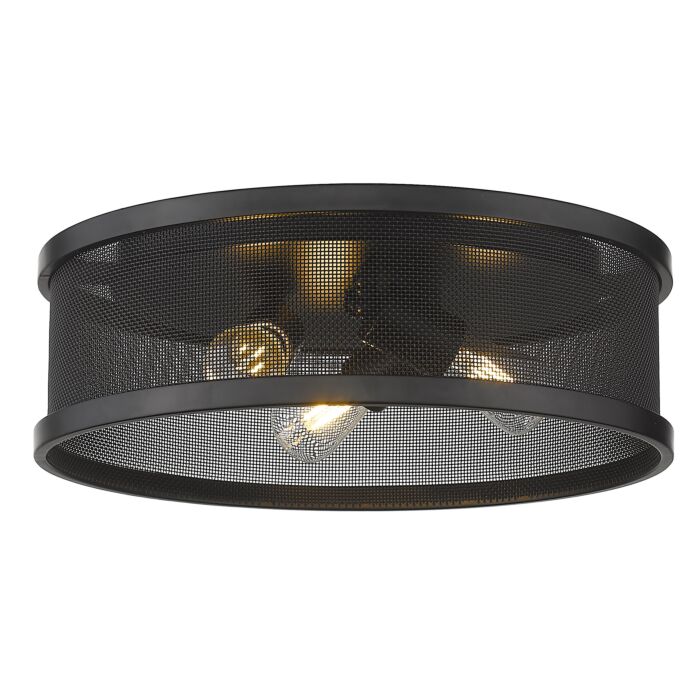Golden Channing 3 Light Ceiling Light in Matte Black