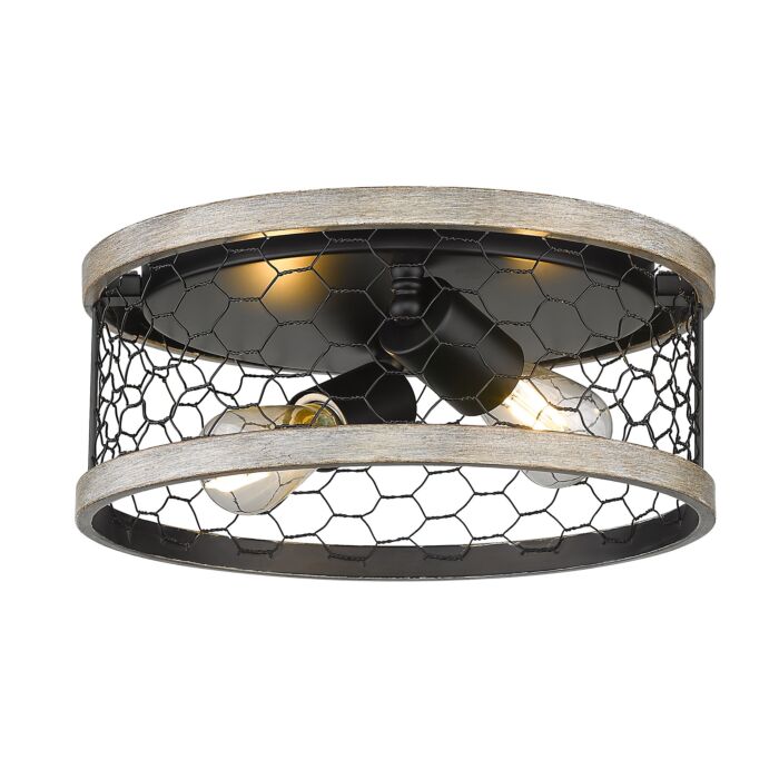 Golden Bailey 2 Light Ceiling Light in Matte Black