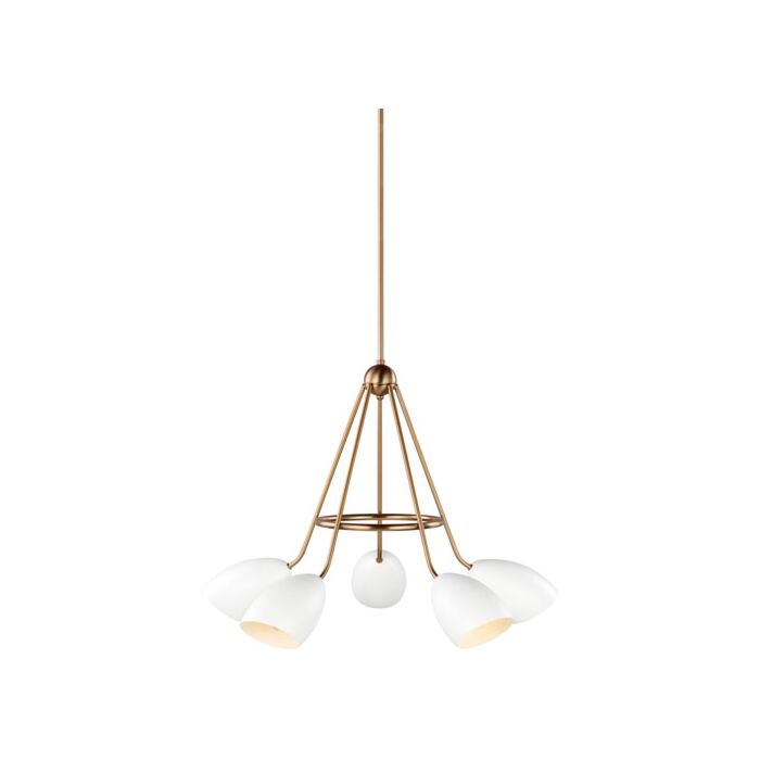 Sea Gull Summer 5 Light Chandelier in Satin Brass