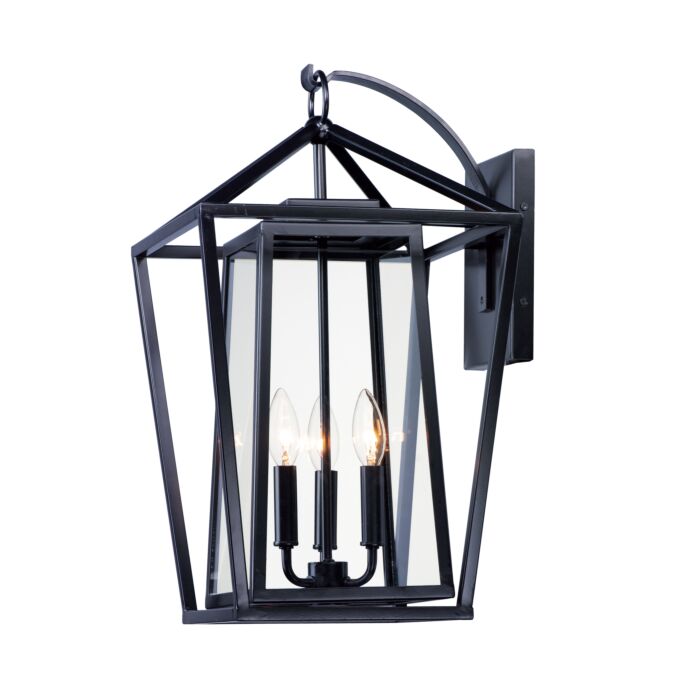 Maxim Artisan 3 Light Outdoor Wall Lantern in Black
