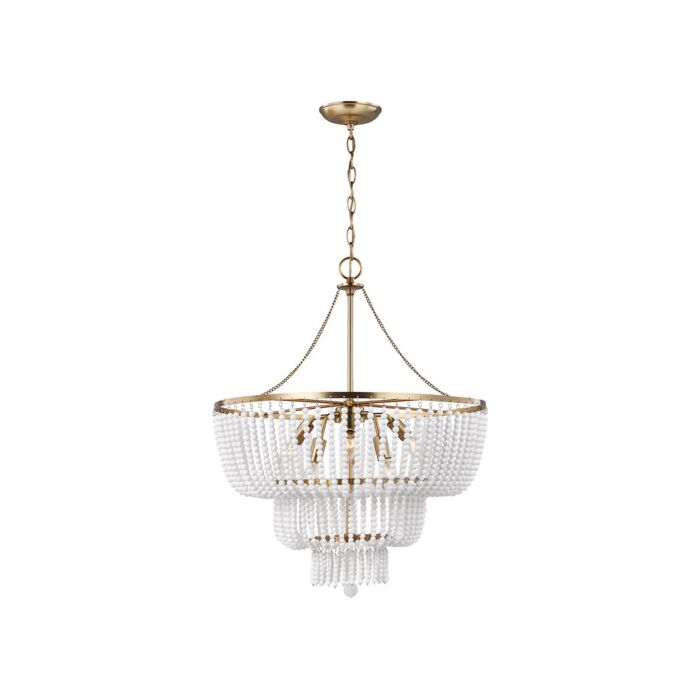 Sea Gull Jackie 6 Light Chandelier in Satin Brass