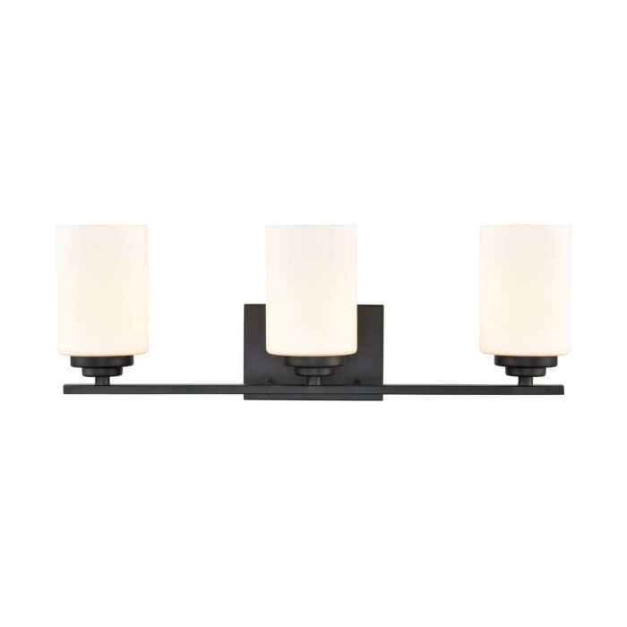 Millennium 3 Light Bathroom Vanity Light in Matte Black
