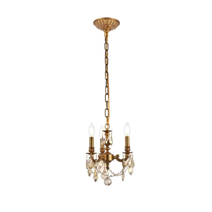 Lillie 3-Light Pendant in French Gold
