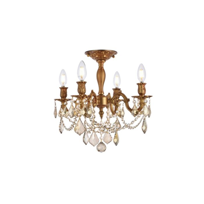 Rosalia 4-Light Flush Mount in French Gold
