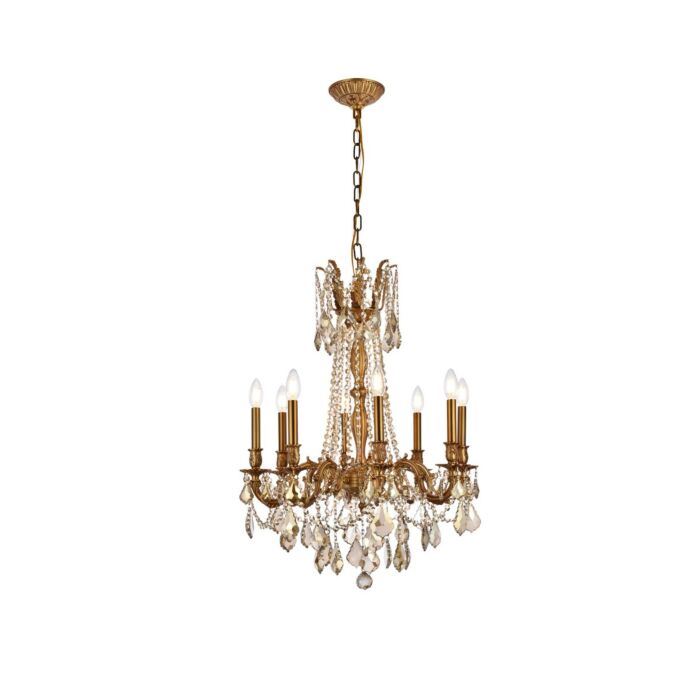 Rosalia 8-Light Chandelier in French Gold