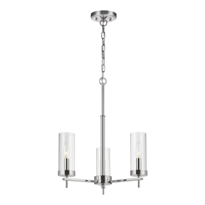 Sea Gull Zire 3 Light LED Chandelier in Chrome