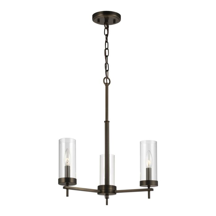Sea Gull Zire 3 Light LED Chandelier in Brushed Oil Rubbed Bronze