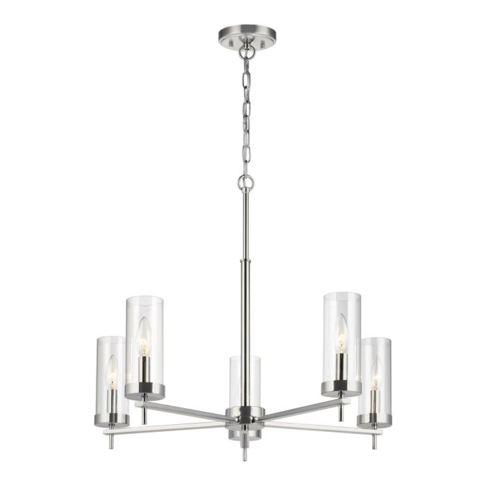 Sea Gull Zire 5 Light Chandelier in Chrome