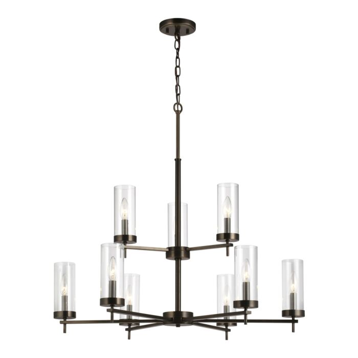Sea Gull Zire 9 Light Chandelier in Brushed Oil Rubbed Bronze