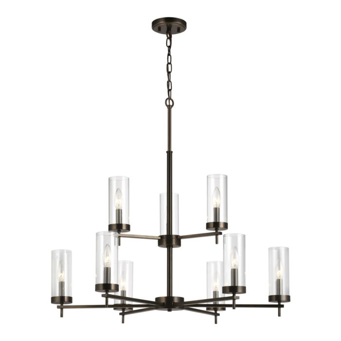 Sea Gull Zire 9 Light LED Chandelier in Brushed Oil Rubbed Bronze