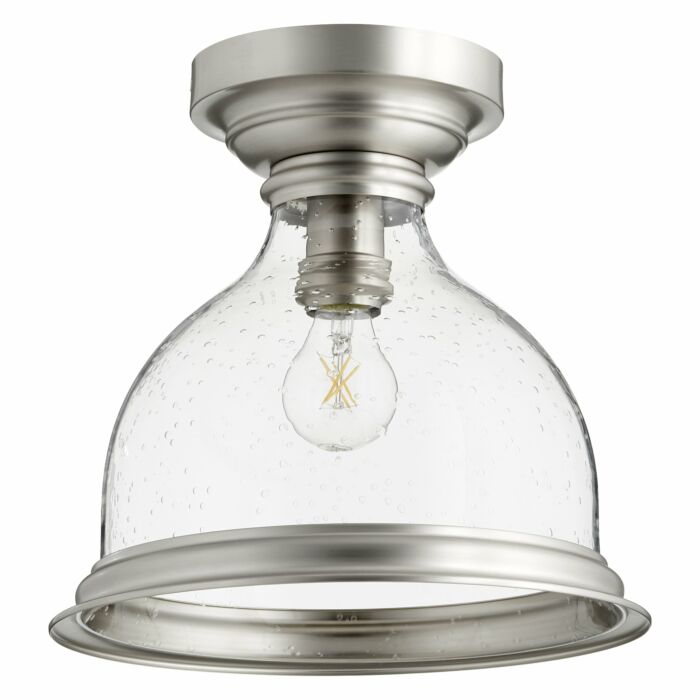 Quorum 12 Inch Ceiling Light in Satin Nickel with