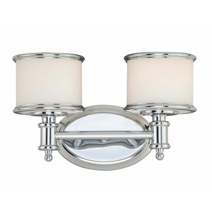 Carlisle 2-Light Bathroom Vanity Light in Chrome