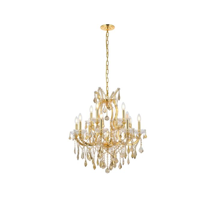 Maria Theresa 13-Light Chandelier in Gold