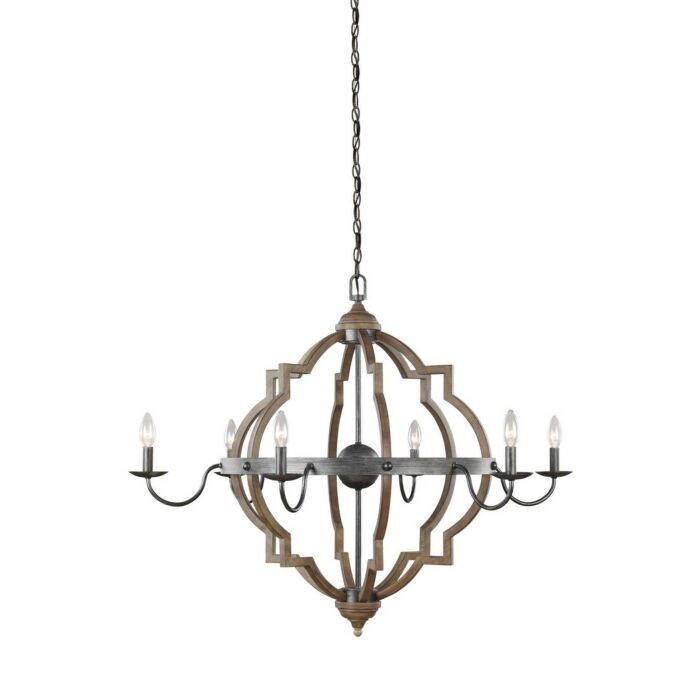 Sea Gull Socorro 6 Light Quatrefoil Chandelier in Stardust