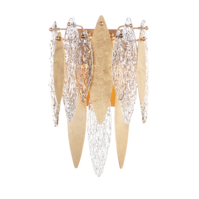 Maxim Majestic 3 Light Wall Sconce in Gold Leaf