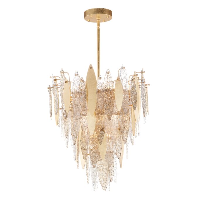 Maxim Majestic 12 Light Transitional Chandelier in Gold Leaf