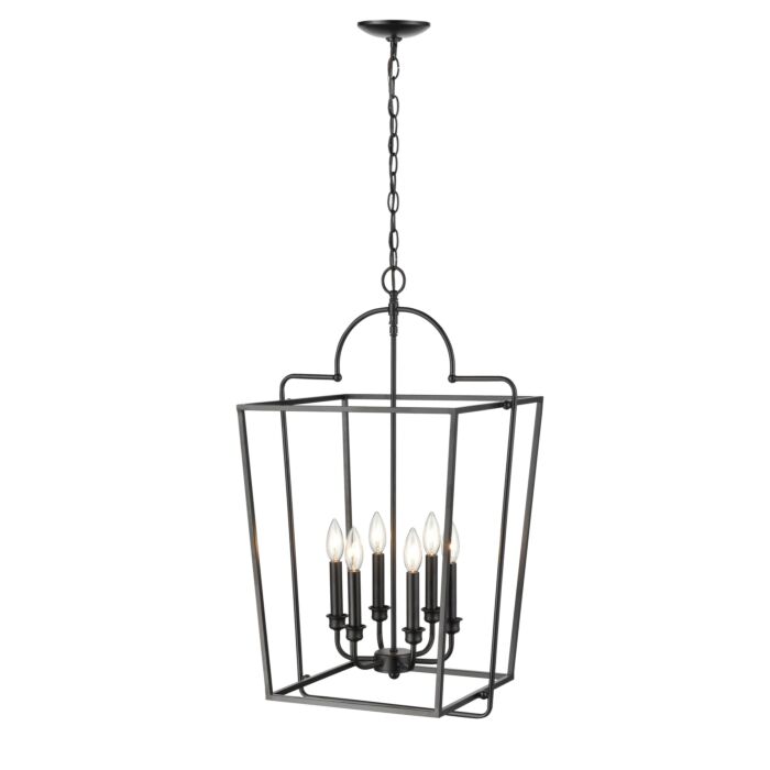 Millennium 6 Light Pendant Light in Matte Black