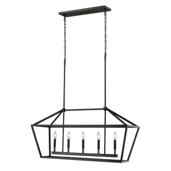 Millennium 3000 Series 5 Light Linear Pendant in Matte Black