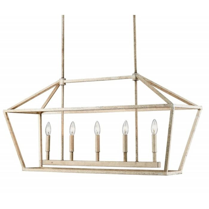 Millennium 3000 Series 5 Light Linear Pendant in Vintage White