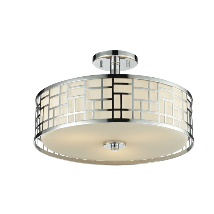 Z Lite Elea 3 Light Semi Flush Mount Ceiling Light In Chrome